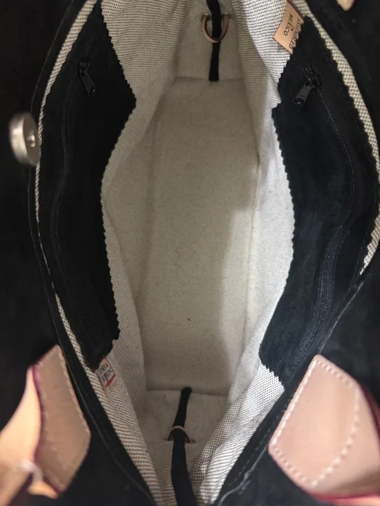 VTG 90s Dooney & Bourke Black Suede Leather Tote Bag Y2K Shoulder Purse - Picture 4 of 9